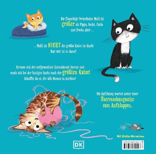 Buchcover und Innenansicht für das Buch: Miau, MIAUUU! Wer ist die größte Katze im Buch?
