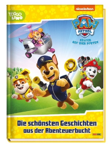 Buchcover und Innenansicht für das Buch: PAW Patrol: Die schönsten Geschichten aus der Abenteuerbucht