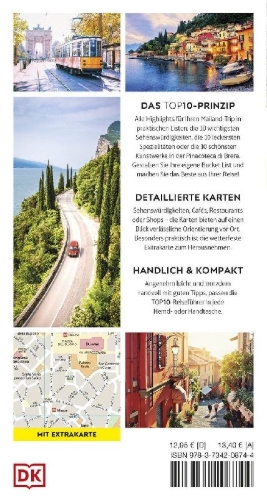 Buchcover und Innenansicht für das Buch: TOP10 Reiseführer Mailand & Oberitalienische Seen