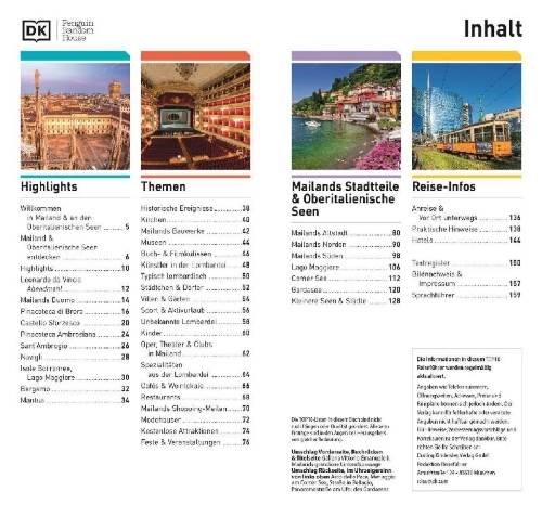 Buchcover und Innenansicht für das Buch: TOP10 Reiseführer Mailand & Oberitalienische Seen