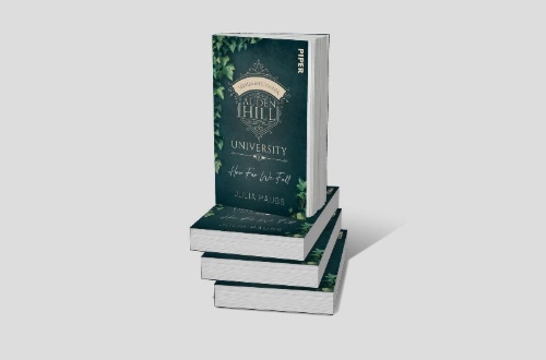 Buchcover und Innenansicht für das Buch: Auden Hill University - How Far We Fall