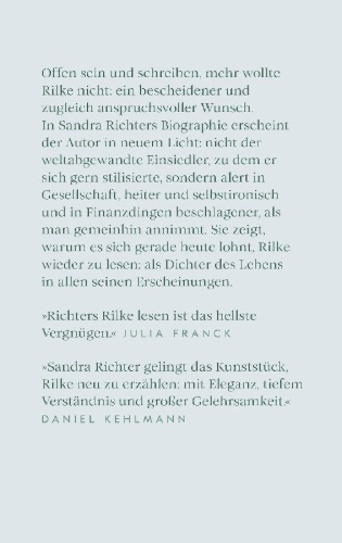 Buchcover und Innenansicht für das Buch: Rainer Maria Rilke oder Das offene Leben