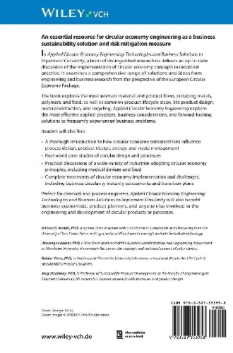 Buchcover und Innenansicht für das Buch: Applied Circular Economy Engineering