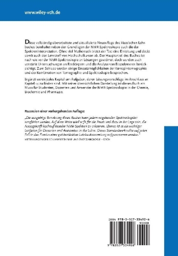 Buchcover und Innenansicht für das Buch: Ein- und zweidimensionale NMR-Spektroskopie