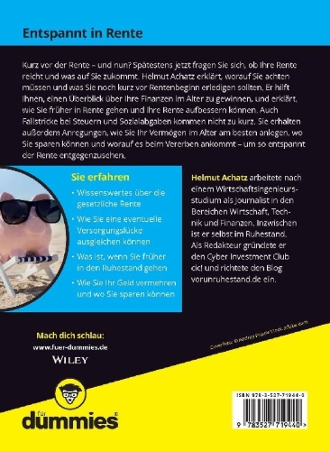 Buchcover und Innenansicht für das Buch: Rentenplaner für Dummies
