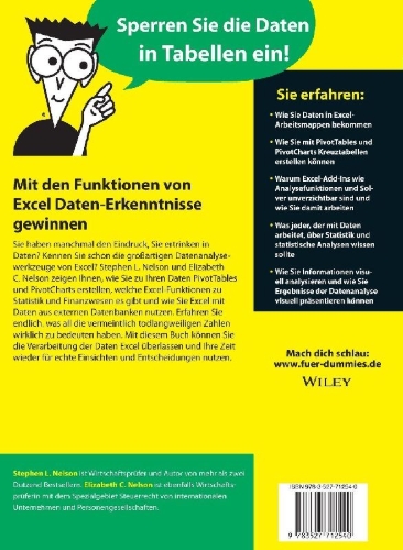 Buchcover und Innenansicht für das Buch: Excel Datenanalyse für Dummies