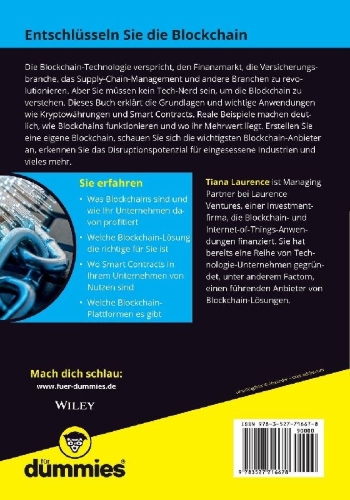 Buchcover und Innenansicht für das Buch: Blockchain für Dummies
