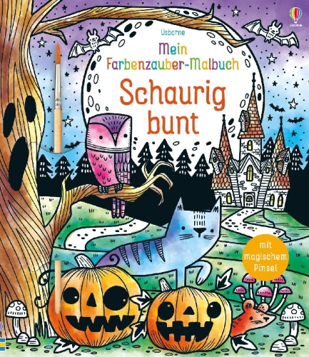 Buchcover und Innenansicht für das Buch: Mein Farbenzauber-Malbuch: Schaurig bunt