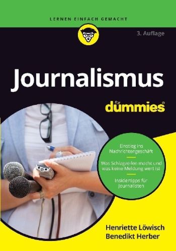 Buchcover und Innenansicht für das Buch: Journalismus für Dummies