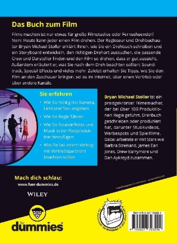 Buchcover und Innenansicht für das Buch: Filme machen für Dummies