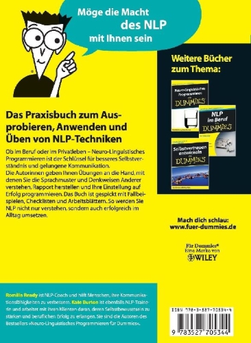 Buchcover und Innenansicht für das Buch: Übungsbuch NLP für Dummies