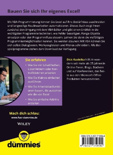 Buchcover und Innenansicht für das Buch: Excel-VBA für Dummies