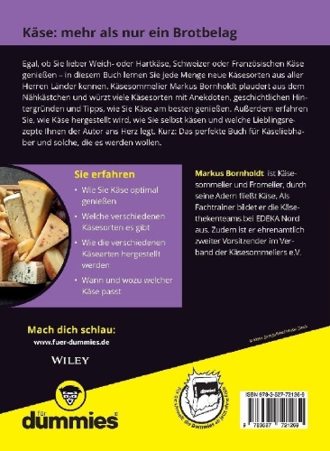Buchcover und Innenansicht für das Buch: Käse für Dummies