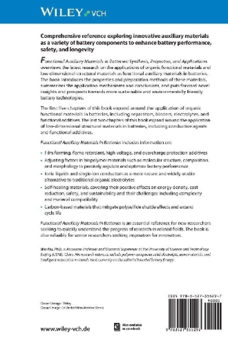 Buchcover und Innenansicht für das Buch: Functional Auxiliary Materials in Batteries