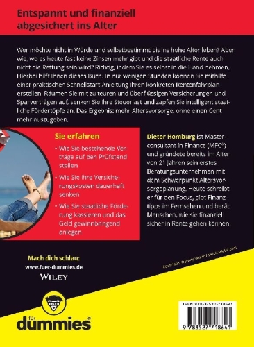 Buchcover und Innenansicht für das Buch: Altersvorsorge für Dummies