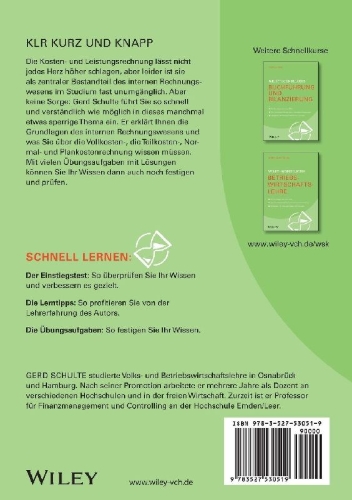 Buchcover und Innenansicht für das Buch: Wiley-Schnellkurs Kosten- und Leistungsrechnung