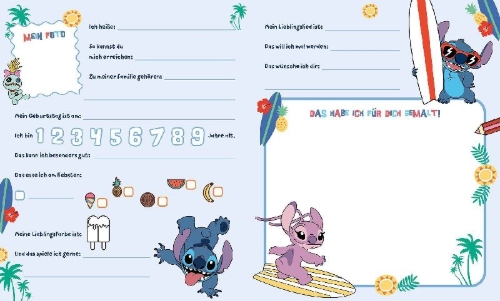 Buchcover und Innenansicht für das Buch: Disney Stitch: Meine ersten Freunde