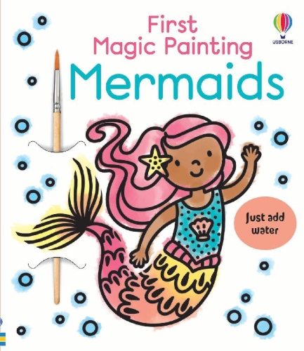 Buchcover und Innenansicht für das Buch: First Magic Painting Mermaids