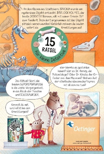 Buchcover und Innenansicht für das Buch: Ivy and Bearlock Holmes: The Mystery of the Dinosaur Fossil