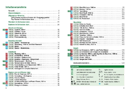 Buchcover und Innenansicht für das Buch: ROTHER Wanderführer Schweizer Jura