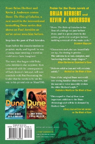 Buchcover und Innenansicht für das Buch: Dune: The Heir of Caladan