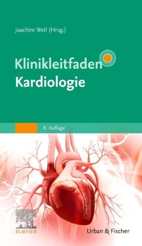 Buchcover und Innenansicht für das Buch: Klinikleitfaden Kardiologie