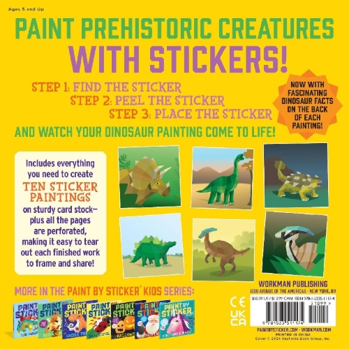 Buchcover und Innenansicht für das Buch: Paint by Sticker Kids: Dinosaurs