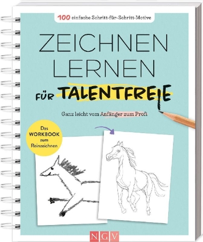 Buchcover und Innenansicht für das Buch: Zeichnen lernen für Talentfreie