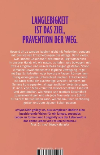 Buchcover und Innenansicht für das Buch: Die Longevity-Strategie für Frauen