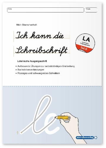 Buchcover und Innenansicht für das Buch: Ich kann die Schreibschrift - Lateinische Ausgangsschrift - LA - Übungsheft zu den Buchstabenverbindungen