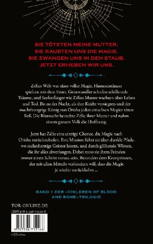 Buchcover und Innenansicht für das Buch: Children of Blood and Bone