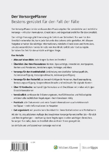 Buchcover und Innenansicht für das Buch: Der VorsorgePlaner