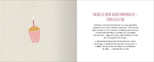 Buchcover und Innenansicht für das Buch: Endlich 18! Yay! Alles, was du ab jetzt tun darfst