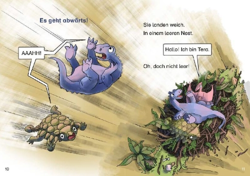 Buchcover und Innenansicht für das Buch: Flucht vor dem T-Rex