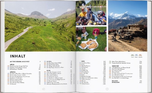 Buchcover und Innenansicht für das Buch: Lonely Planet Legendäre Radtouren