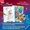 Buchcover und Innenansicht für das Buch: CreArt Malen nach Zahlen ab 5 - Zauberpapier: Weltraum