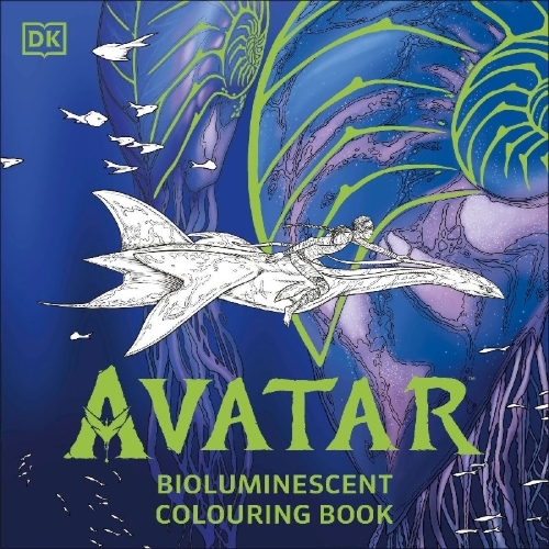 Buchcover und Innenansicht für das Buch: Avatar Bioluminescent Colouring Book