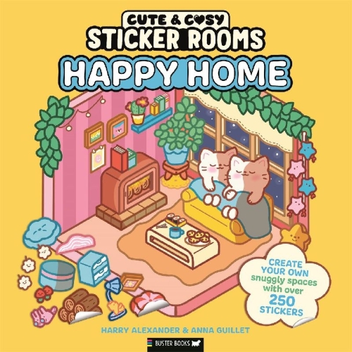 Buchcover und Innenansicht für das Buch: Sticker Rooms: Happy Home