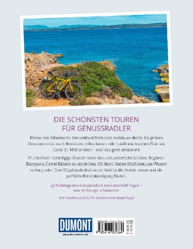 Buchcover und Innenansicht für das Buch: DUMONT Bildband Fahrradtouren in Europa