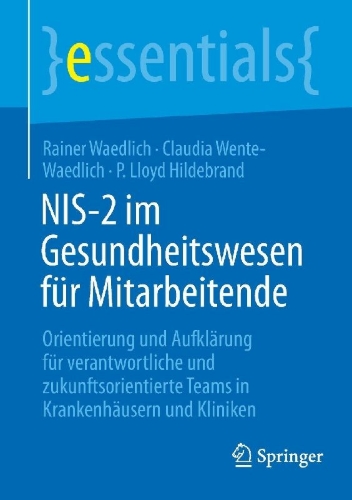 Buchcover und Innenansicht für das Buch: NIS-2 im Gesundheitswesen für Mitarbeitende