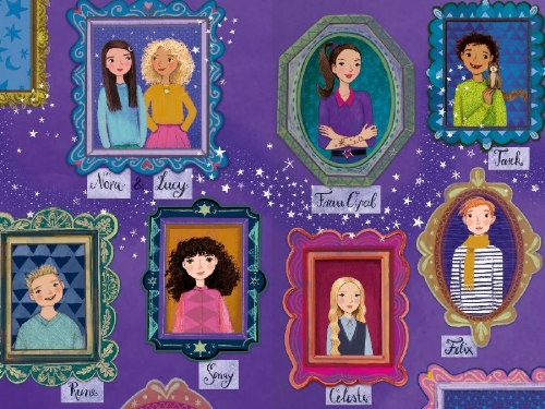 Buchcover und Innenansicht für das Buch: Die Schule für Tag- und Nachtmagie, Band 3: Das goldene Sternzeichen