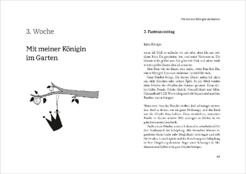 Buchcover und Innenansicht für das Buch: 40 Tage mit meiner Königin