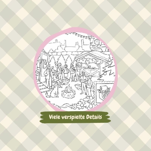 Buchcover und Innenansicht für das Buch: Tiny Bookshop - Das Ausmalbuch