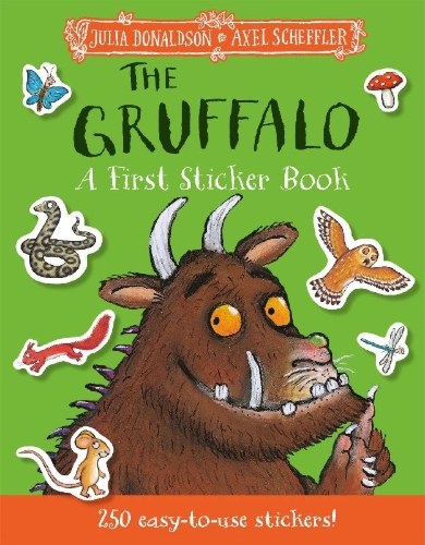 Buchcover und Innenansicht für das Buch: The Gruffalo: A First Sticker Book
