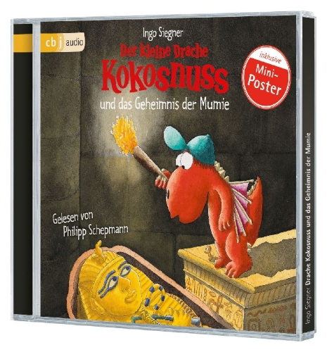 Buchcover und Innenansicht für das Buch: Der kleine Drache Kokosnuss 13 und das Geheimnis der Mumie