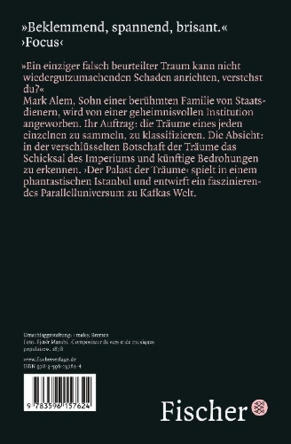 Buchcover und Innenansicht für das Buch: Der Palast der Träume