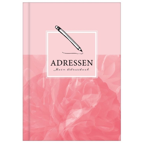 Buchcover und Innenansicht für das Buch: Adressbuch mit Geburtstagskalender | Kontaktbuch in DIN A5| Telefonregister & Adressbuch mit Telefonnummer, Adresse, E-Mail | Telefonbuch rosa