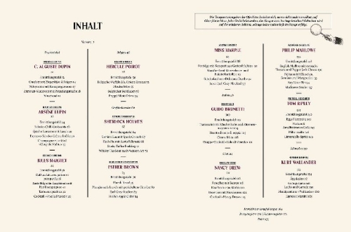 Buchcover und Innenansicht für das Buch: Das Krimikochbuch