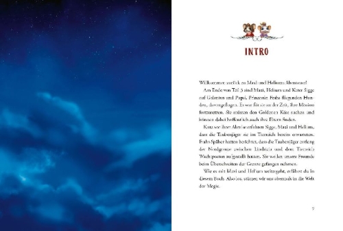 Buchcover und Innenansicht für das Buch: Musse & Helium - I duvjägarnas klor