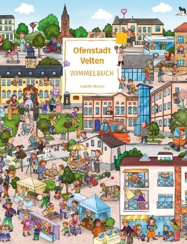 Buchcover und Innenansicht für das Buch: Ofenstadt Velten Wimmelbuch